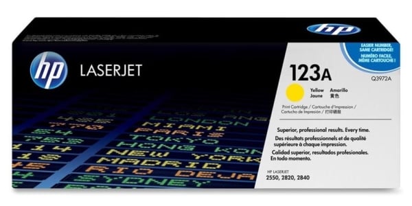 HP 123A Yellow Original LaserJet Cartridge Q3972A HP 123A Yellow Original LaserJet Cartridge Q3972A