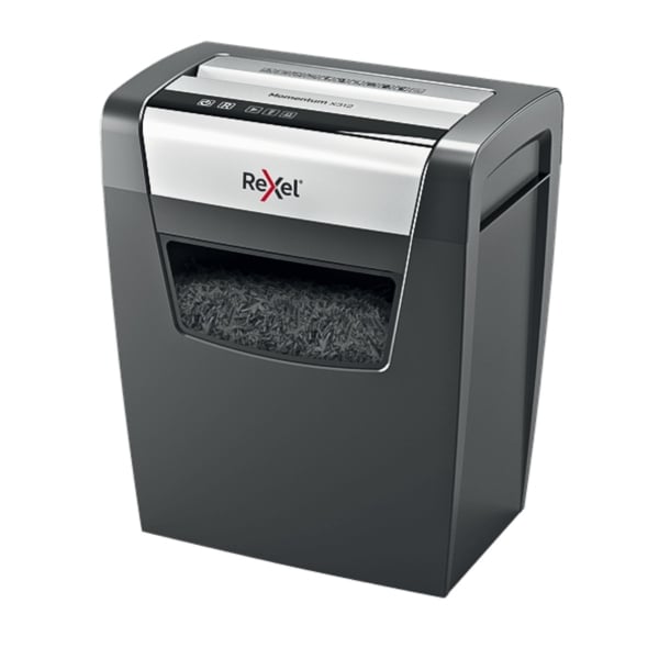Rexel Momentum X312 12 Sheet 80 gsm P-3 Jam-Free Auto Reverse Function Cross Cut Shredder Rexel Momentum X312 12 Sheet 80 gsm P-3 Jam-Free Auto Reverse Function Cross Cut Shredder