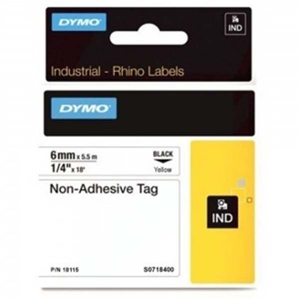 Dymo Rhino S0718400 6mm Yellow Non Adhesive Tag Dymo Rhino S0718400 6mm Yellow Non Adhesive Tag