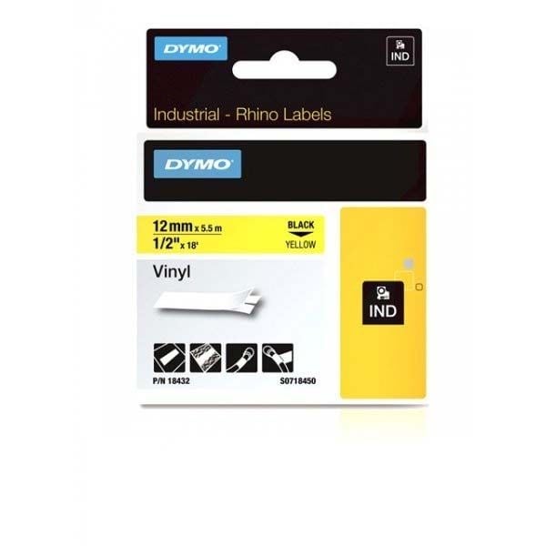 Dymo Rhino S0718450 12mm Yellow Vinyl Tape Dymo Rhino S0718450 12mm Yellow Vinyl Tape