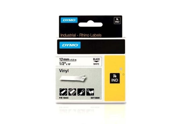 Dymo Rhino S0718600 12mm White Vinyl Tape Dymo Rhino S0718600 12mm White Vinyl Tape
