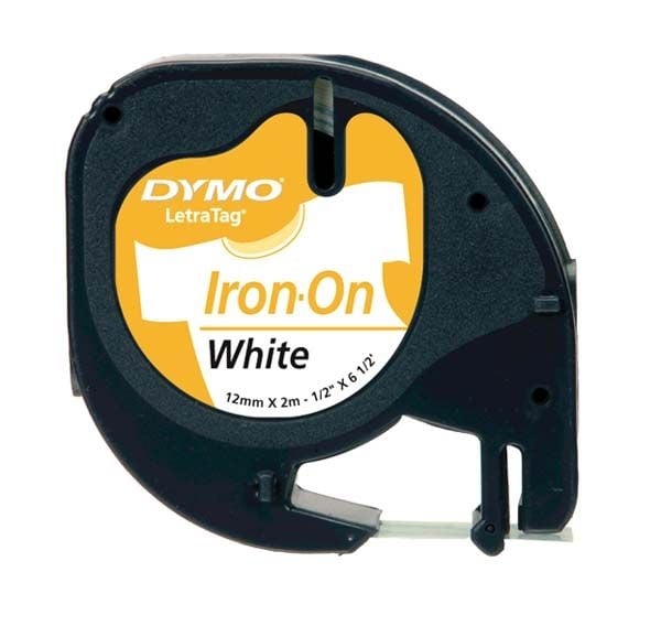 Dymo S0718850 12mm White Iron on Letratag Tape Dymo S0718850 12mm White Iron on Letratag Tape