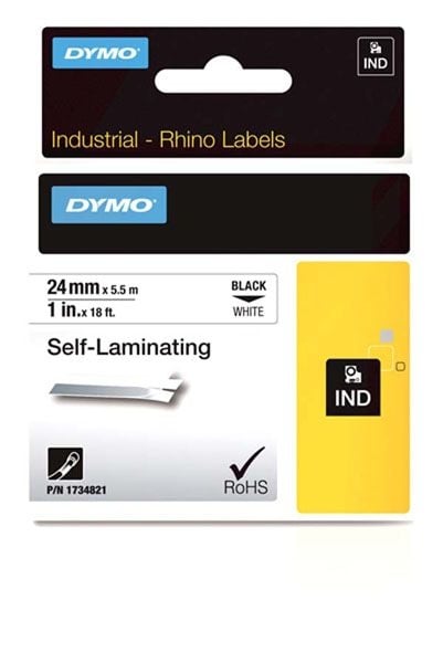 Dymo Rhino S0773860 24mm White 6000 Self Laminating Vinyl Dymo Rhino S0773860 24mm White 6000 Self Laminating Vinyl