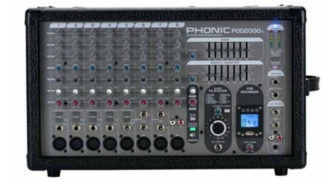 Phonic Powerpod2000R USB Recorder 2000W 10-Channel Powered Mixer