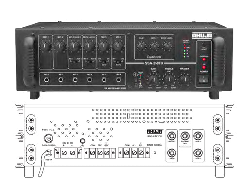 Ahuja SSA250FX Digital Effect 6-Microphone 2-Aux Input Amplifier Ahuja SSA250FX Digital Effect 6-Microphone 2-Aux Input Amplifier