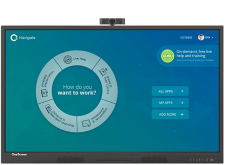 This image is about OneScreen Solutions - T6 75" 4K UHD Interactive Touchscreen Display.