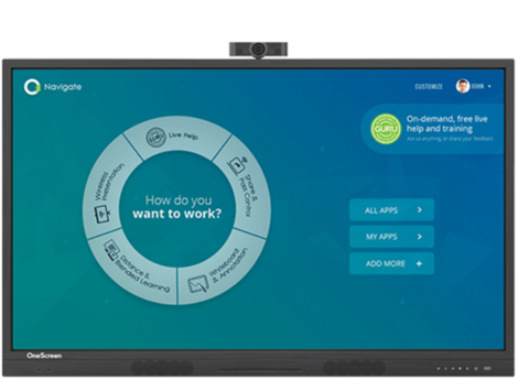 This image is about OneScreen Solutions - T6 75" 4K UHD Interactive Touchscreen Display.
