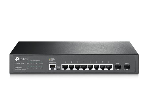 TP-Link T2500G-10TS (TL-SG3210) JetStream 8-Port Gigabit L2 Managed Switch with 2 SFP Slots TP-Link T2500G-10TS (TL-SG3210) JetStream 8-Port Gigabit L2 Managed Switch with 2 SFP Slots