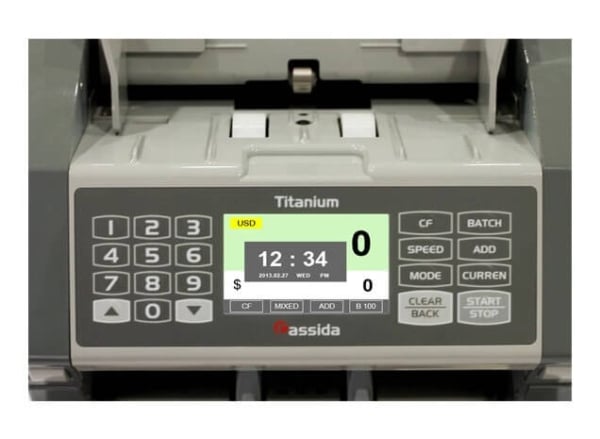 Cassida Titanium Currency Counting Machine 5 Currencies High-Speed, Multi-Currency Counter Cassida Titanium Currency Counting Machine 5 Currencies High-Speed, Multi-Currency Counter