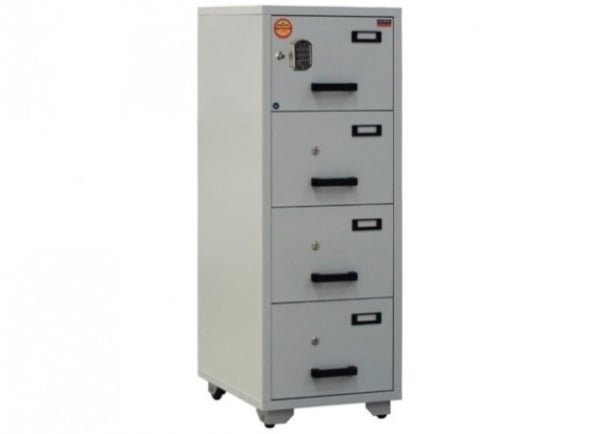 Valberg FC 4E-KK Fire Resistant Filing Cabinet, 4 Drawers, 1 Digital & 3 Key Lock Valberg FC 4E-KK Fire Resistant Filing Cabinet, 4 Drawers, 1 Digital & 3 Key Lock