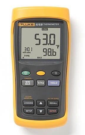 Fluke 53 II Single Input Digital Thermometer with Data Logging Fluke 53 II B 50Hz Fluke 53 II Single Input Digital Thermometer with Data Logging Fluke 53 II B 50Hz