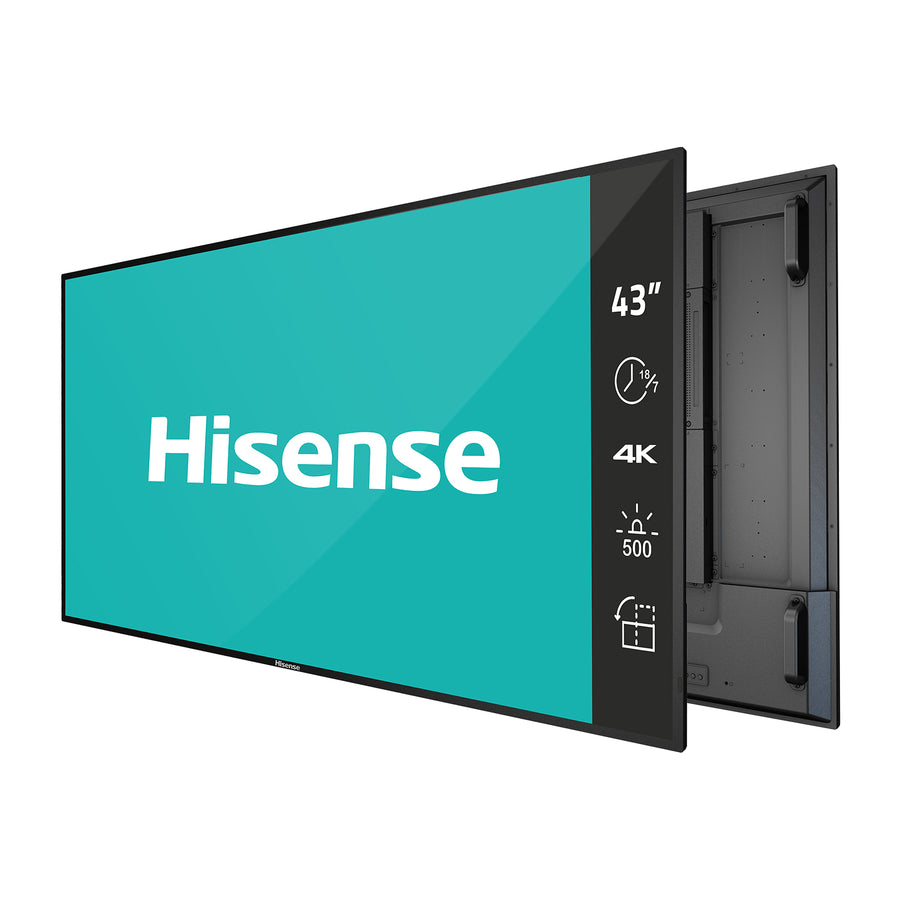 HiSense 43” 4K UHD Digital Signage Display - 18/7 Operation – 43B4E31T