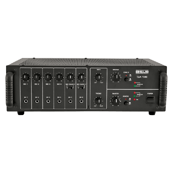 Ahuja TZA1500 6-Microphone 2-Aux Input PA Amplifier