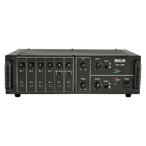 Ahuja TZA1500 6-Microphone 2-Aux Input PA Amplifier