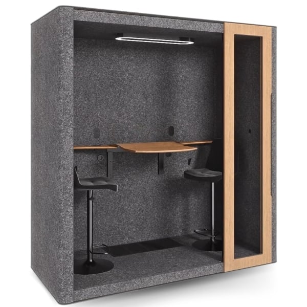 WorkBooth Two Smart Management, Soundproof Design, Eco-Friendly Materials, Transformer Table, Private Workspace Pod