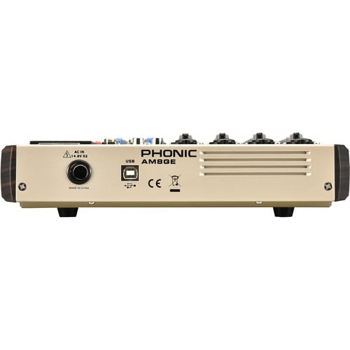 Phonic AM8GE Bluetooth TF Recorder & USB Interface AM Gold Edition Compact Mixer