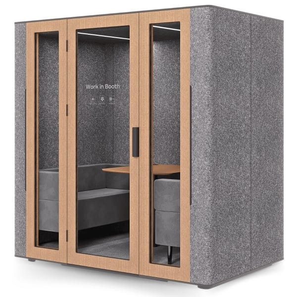 WorkBooth Four Smart Management, Soundproof Design, Eco-Friendly Workspace Pod