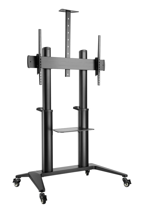 EQ TM 70-120 Stand for Interactive Displays | Fits 70"–120" | Free-Tilting Mechanism | Adjustable Camera & Equipment Shelves