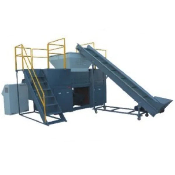 Double Shaft Shredder with 1500KG/H Capacity, 48 Rotary Blades & 340mm Rotor