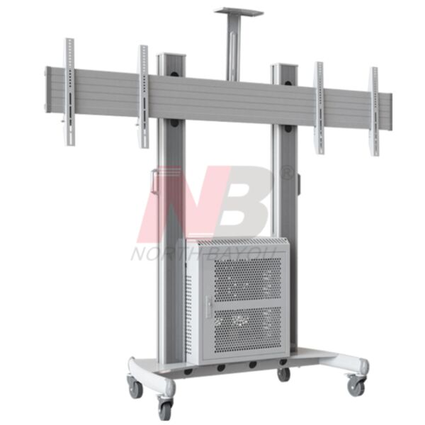 NorthBayou Aluminum Mobile Workstation TV Cart AVG1800-60-2A – Dual-Screen Mobility for Professional Displays
