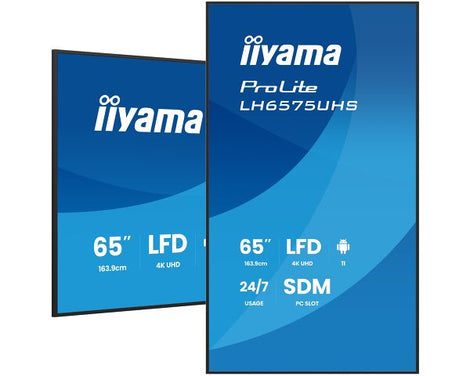 65" 4K UHD Professional Digital Signage 24/7 display featuring Android OS, FailOver and Intel® SDM slot – ProLite LH6575UHS-B2AG