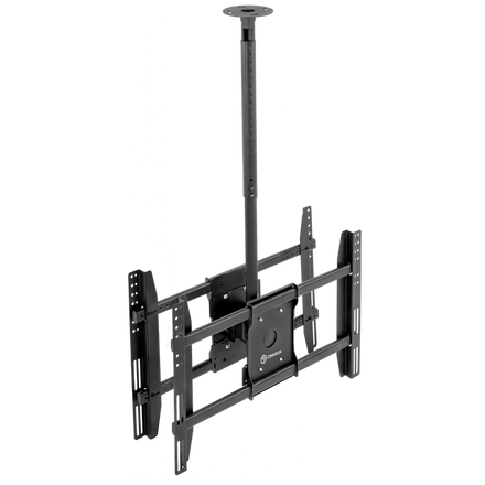 ONKRON Ceiling TV Mount Bracket Height Adjustable for two 40 to 80 Inch LED LCD TVs Black - N3L-B