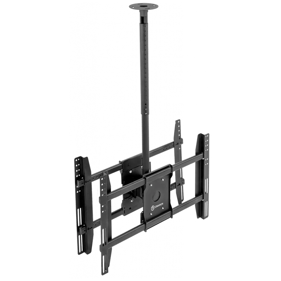 ONKRON Ceiling TV Mount Bracket Height Adjustable for two 40 to 80 Inch LED LCD TVs Black - N3L-B