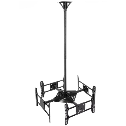 Prestigio ONKRON Ceiling TV Mount Bracket Height Adjustable for two 32 to 55 Inch LED LCD TVs, Black - CPRO2L-4