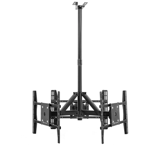 ONKRON Ceiling TV Mount Bracket Height Adjustable for three 32 to 63 Inch LED LCD TVs, Black - CPRO2L-3