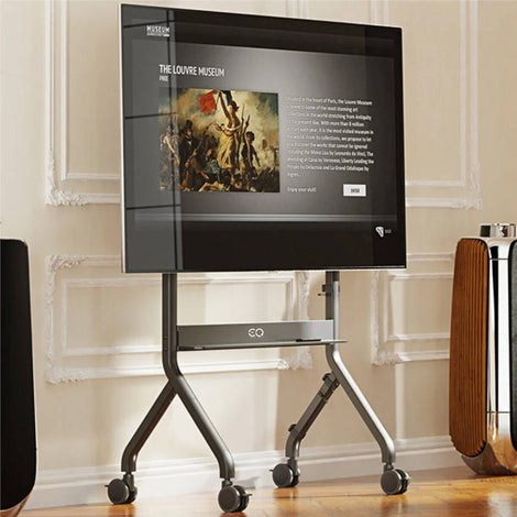 Enhancing Quality TEX Motorized Floor Stand, 75"-90" Support, Up to 250mm Height Adjustment, Up to 68.2kg Max Load Capacity, 200 x 200mm to 900 x 600mm VESA Compatible | EQ-TEX-75-90