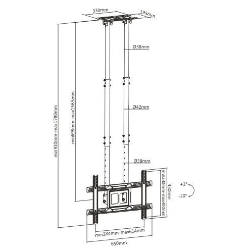 VSYS Heavy-Duty TV Ceiling Mount