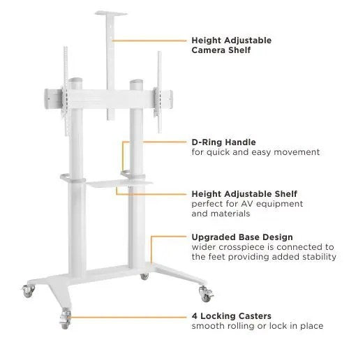 VSYS Ultra-Modern Large Screen Aluminum TV Cart