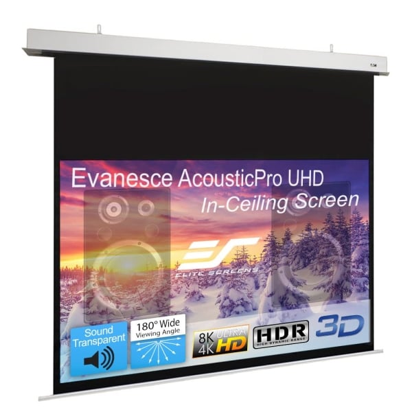 Elite Screens Evanesce 106" Ceiling Electric Projector Screen – 16:9, MaxWhite FG