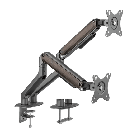 VSYS VMAE-C024 Spring-Assisted Dual Monitor Arm for 17"–32" Monitors, 9 kg per Screen
