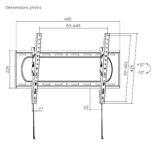 VSYS Affordable Heavy-Duty Tilt TV Wall Mount