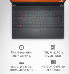 DELL G15 5530 (NBDELLG155530I7161TBW) i7-13650HX-4.60GHz, 16GB, 1TB SSD, 15.6