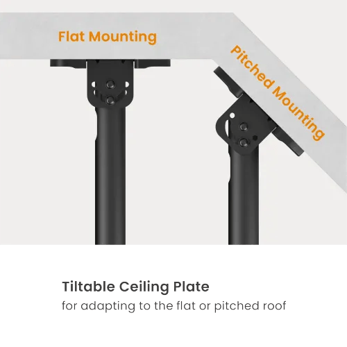 VSYS Back-to-Back Dual Screen Heavy-Duty TV Ceiling Mount (Long)