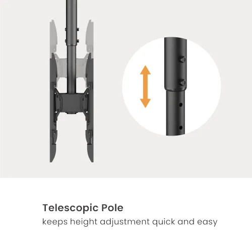 VSYS Back-to-Back Dual Screen Heavy-Duty TV Ceiling Mount (Long)