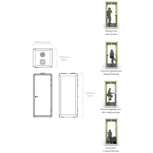 Hush Pod Core S Acoustic Office Pod for 1 Person