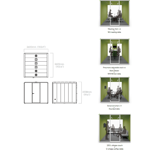 Hush Pod Core XL Large Acoustic Meeting Pod