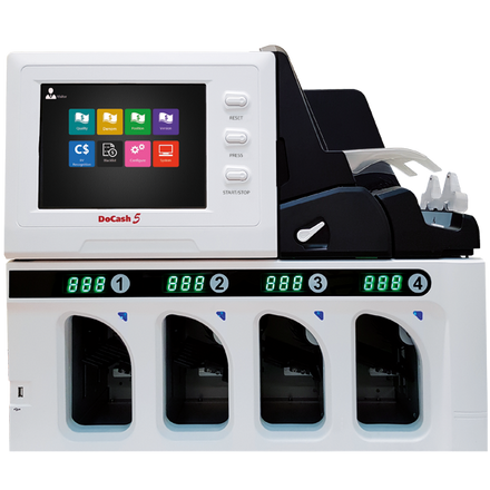 DoCash 5 Multi-Pocket Banknote Sorter, SKU DoCash 5 – Professional Currency Counter & Sorter