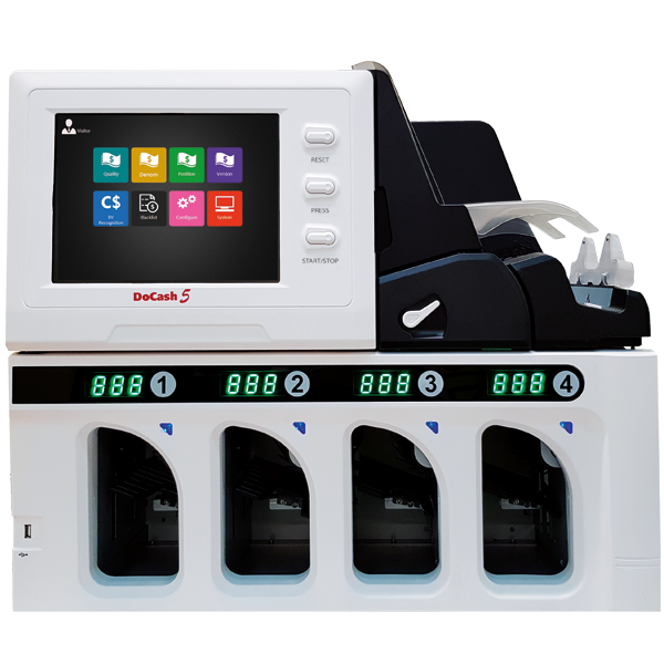 DoCash 5 Multi-Pocket Banknote Sorter, SKU DoCash 5 – Professional Currency Counter & Sorter