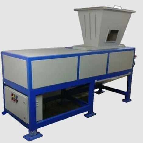 Mekanzy TSM400 Dual Shaft Tablet Strip Shredder with 400mm Feed Width, 3HP Motor & 150–200 Strips/Min Capacity