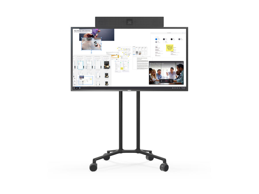 NEC 55-inch All-in-One Mobile Huddle Solution with display, camera and soundbar