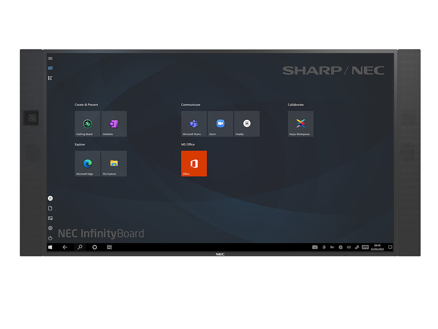 NEC InfinityBoard 2.2 86-inch interactive flat panel with Huddly IQ camera