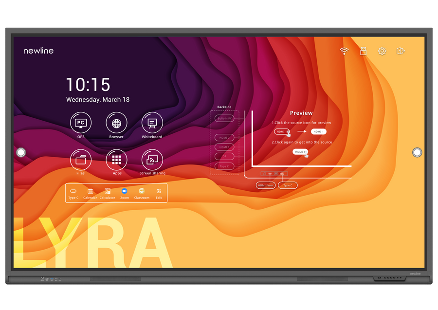 Newline Lyra 98-inch interactive flat panel display
