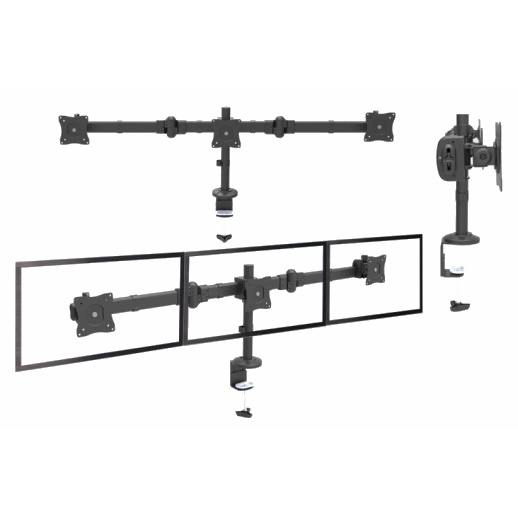 iPlay 7266 TRIO Triple Touch Screen Monitors LCD LED Adjustable Stand