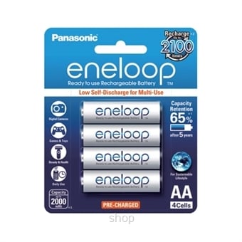 Panasonic BK-3MCCE/4BT Eneloop AA Rechargeable Batteries X4 (White)