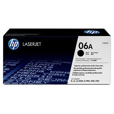 HP 06A Black Original LaserJet Toner Cartridge C3906A