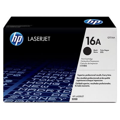 HP 16A Black Original LaserJet Toner Cartridge Q7516A